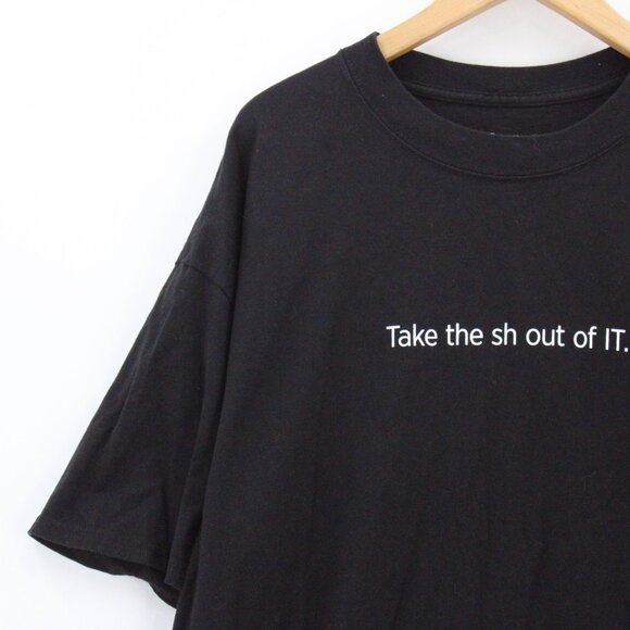 SPLUNK Shirt Men Black Short Sleeve Take Sh Out Of IT Graphic Logo Cotton Sz 2XL - Picture 3 of 9